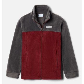 Columbia Jas Jongens, Steens Mountain II Fleece Rood DonkerGrijs, 71ZMFKYXA